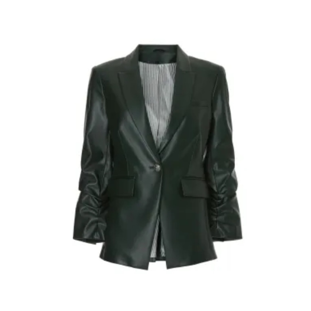 Veronica Beard Hollis Dickey Single-Breasted Faux Leather Jacket - Picture 7 of 10